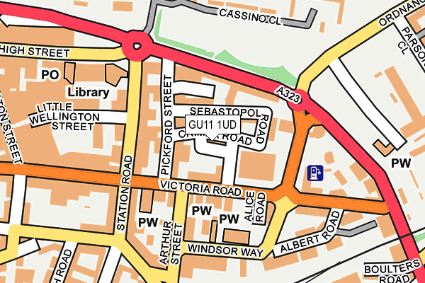 GU11 1UD map - OS OpenMap – Local (Ordnance Survey)
