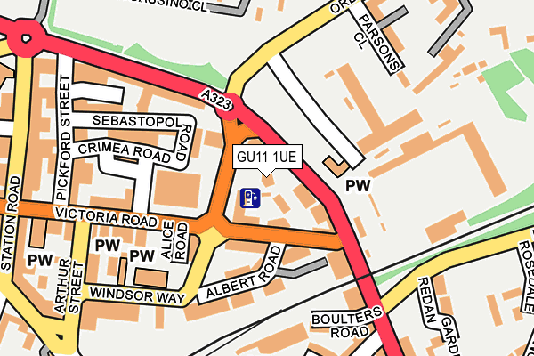 GU11 1UE map - OS OpenMap – Local (Ordnance Survey)