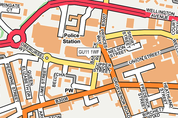 GU11 1WF map - OS OpenMap – Local (Ordnance Survey)