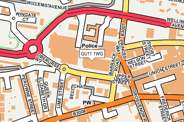 GU11 1WG map - OS OpenMap – Local (Ordnance Survey)