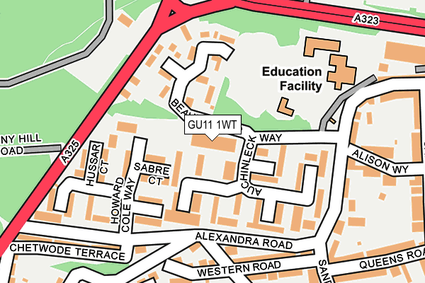 GU11 1WT map - OS OpenMap – Local (Ordnance Survey)