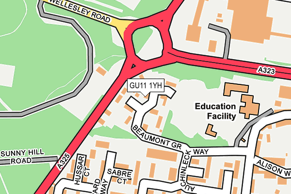 GU11 1YH map - OS OpenMap – Local (Ordnance Survey)