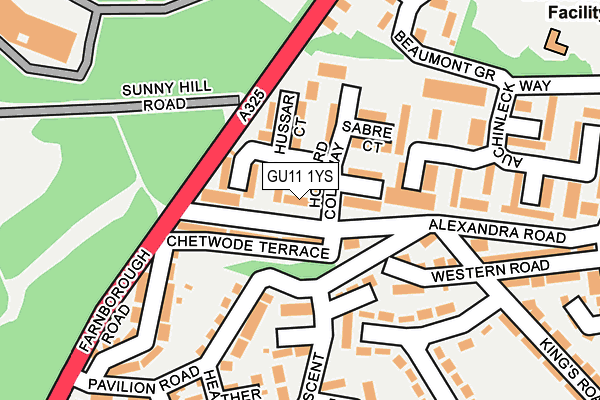 GU11 1YS map - OS OpenMap – Local (Ordnance Survey)