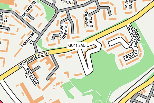 GU11 2AD map - OS OpenMap – Local (Ordnance Survey)