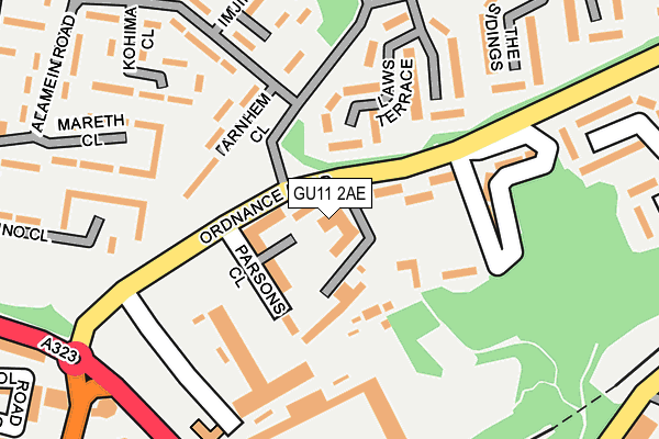 GU11 2AE map - OS OpenMap – Local (Ordnance Survey)