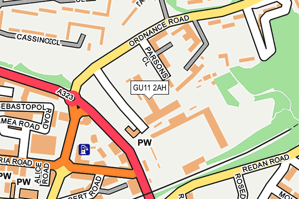 GU11 2AH map - OS OpenMap – Local (Ordnance Survey)