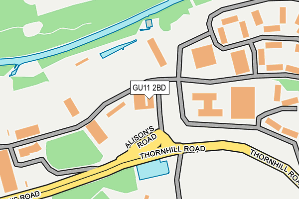 GU11 2BD map - OS OpenMap – Local (Ordnance Survey)