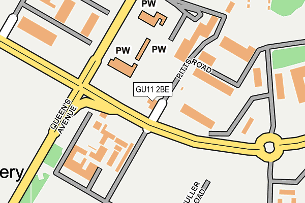 GU11 2BE map - OS OpenMap – Local (Ordnance Survey)