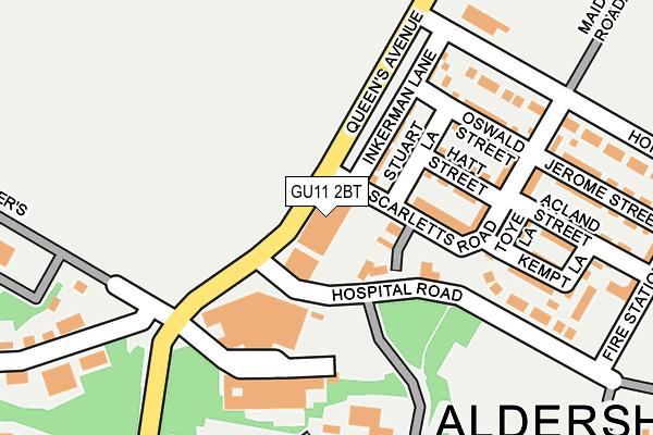 GU11 2BT map - OS OpenMap – Local (Ordnance Survey)