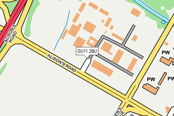 GU11 2BU map - OS OpenMap – Local (Ordnance Survey)