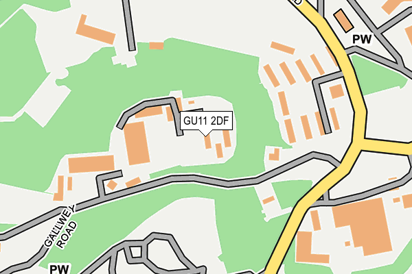 GU11 2DF map - OS OpenMap – Local (Ordnance Survey)