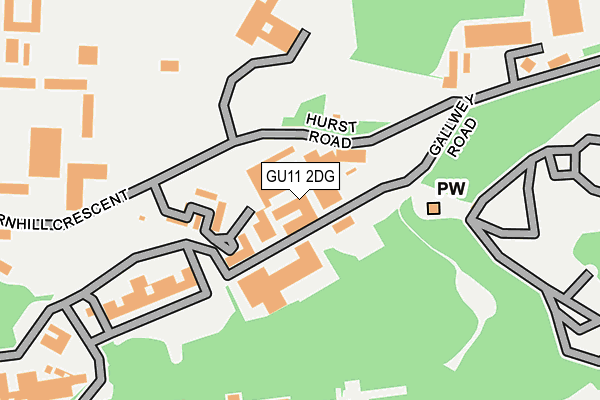 GU11 2DG map - OS OpenMap – Local (Ordnance Survey)