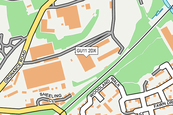 GU11 2DX map - OS OpenMap – Local (Ordnance Survey)