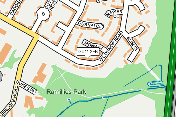 GU11 2EB map - OS OpenMap – Local (Ordnance Survey)