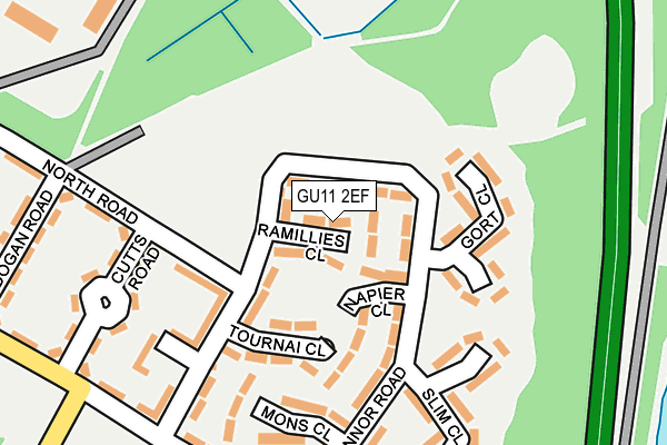 GU11 2EF map - OS OpenMap – Local (Ordnance Survey)