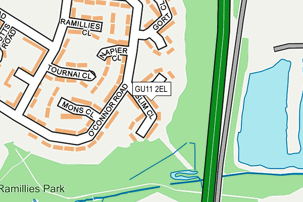 GU11 2EL map - OS OpenMap – Local (Ordnance Survey)