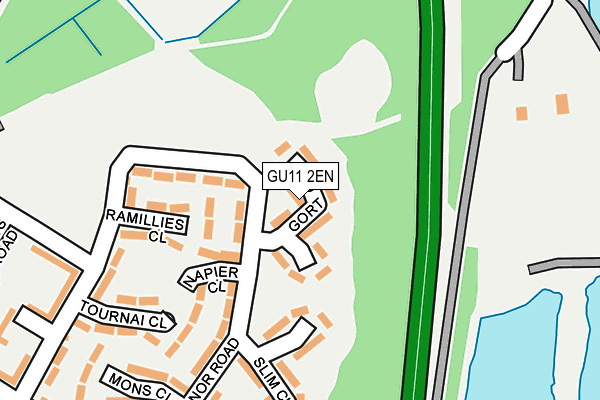 GU11 2EN map - OS OpenMap – Local (Ordnance Survey)