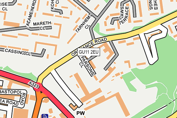 GU11 2EU map - OS OpenMap – Local (Ordnance Survey)