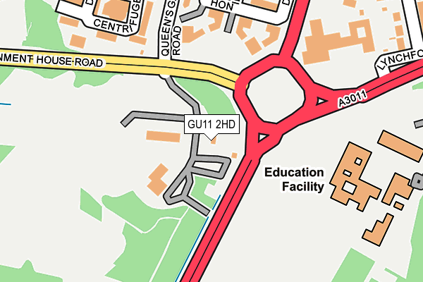 GU11 2HD map - OS OpenMap – Local (Ordnance Survey)