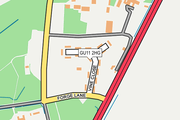 GU11 2HG map - OS OpenMap – Local (Ordnance Survey)