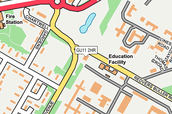 GU11 2HR map - OS OpenMap – Local (Ordnance Survey)