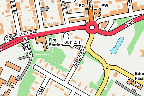 GU11 2JH map - OS OpenMap – Local (Ordnance Survey)