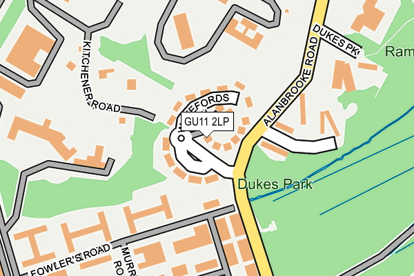 GU11 2LP map - OS OpenMap – Local (Ordnance Survey)