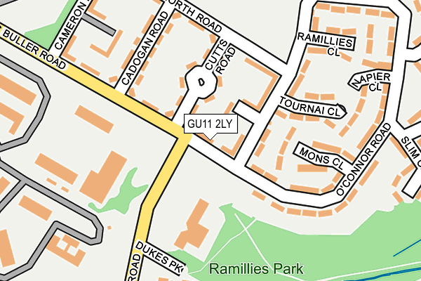 GU11 2LY map - OS OpenMap – Local (Ordnance Survey)