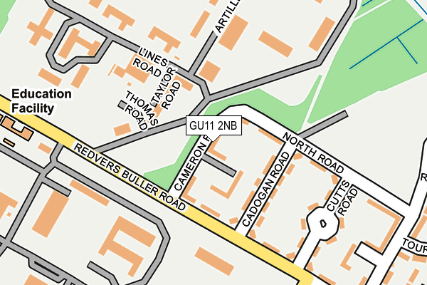 GU11 2NB map - OS OpenMap – Local (Ordnance Survey)