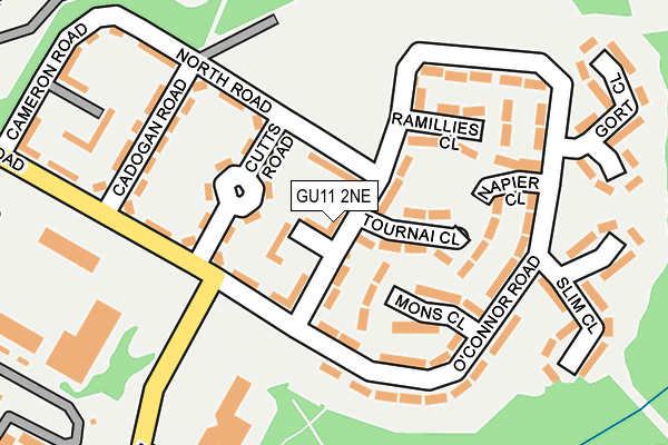 GU11 2NE map - OS OpenMap – Local (Ordnance Survey)
