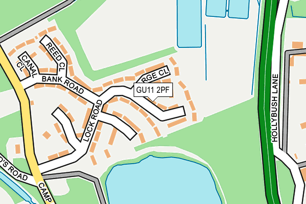 GU11 2PF map - OS OpenMap – Local (Ordnance Survey)