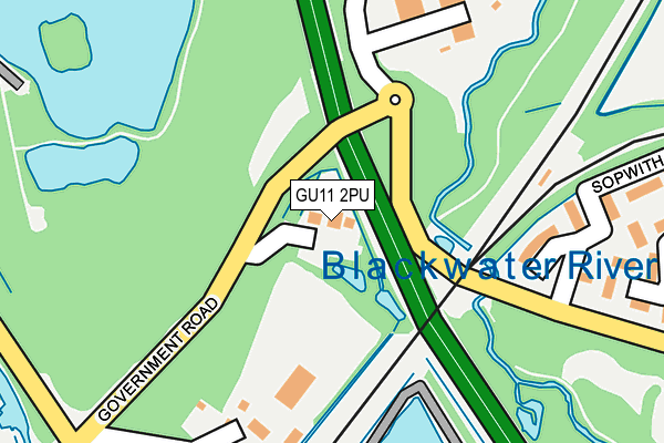 GU11 2PU map - OS OpenMap – Local (Ordnance Survey)