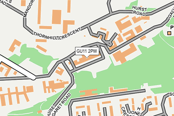 GU11 2PW map - OS OpenMap – Local (Ordnance Survey)