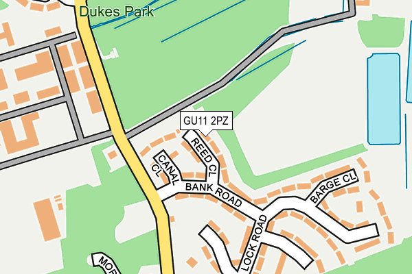 GU11 2PZ map - OS OpenMap – Local (Ordnance Survey)