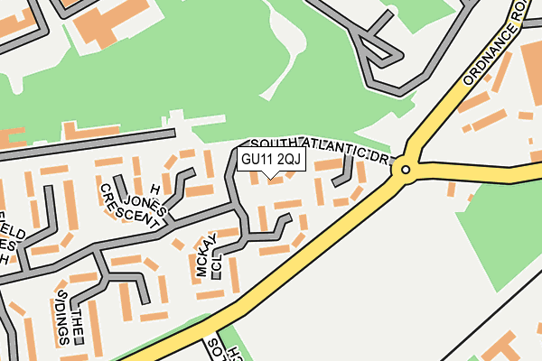 GU11 2QJ map - OS OpenMap – Local (Ordnance Survey)