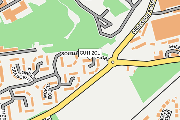 GU11 2QL map - OS OpenMap – Local (Ordnance Survey)