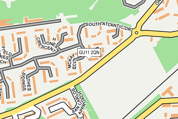 GU11 2QN map - OS OpenMap – Local (Ordnance Survey)