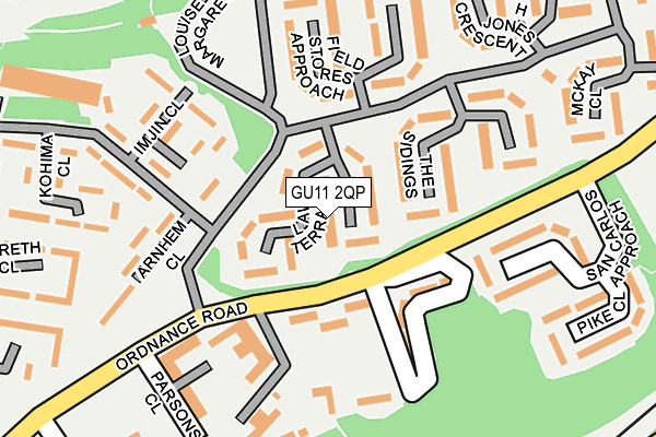 GU11 2QP map - OS OpenMap – Local (Ordnance Survey)
