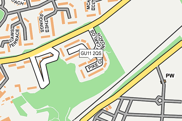 GU11 2QS map - OS OpenMap – Local (Ordnance Survey)