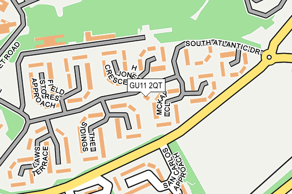 GU11 2QT map - OS OpenMap – Local (Ordnance Survey)