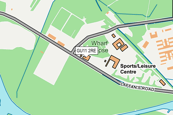 GU11 2RE map - OS OpenMap – Local (Ordnance Survey)