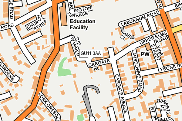 GU11 3AA map - OS OpenMap – Local (Ordnance Survey)