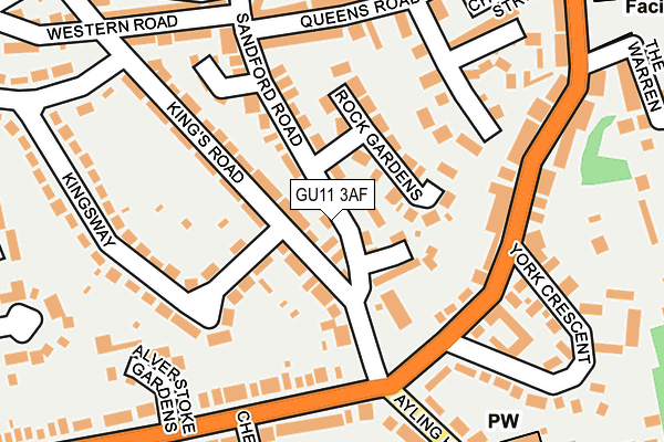GU11 3AF map - OS OpenMap – Local (Ordnance Survey)