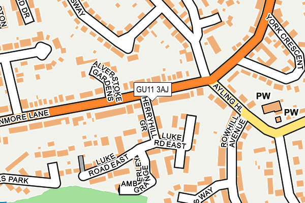 GU11 3AJ map - OS OpenMap – Local (Ordnance Survey)