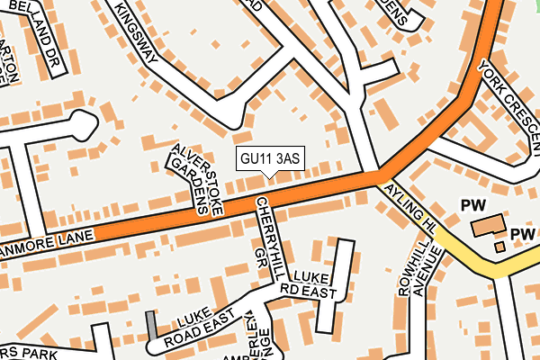 GU11 3AS map - OS OpenMap – Local (Ordnance Survey)