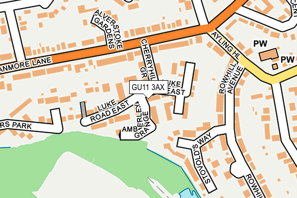 GU11 3AX map - OS OpenMap – Local (Ordnance Survey)