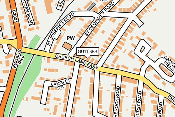 GU11 3BS map - OS OpenMap – Local (Ordnance Survey)