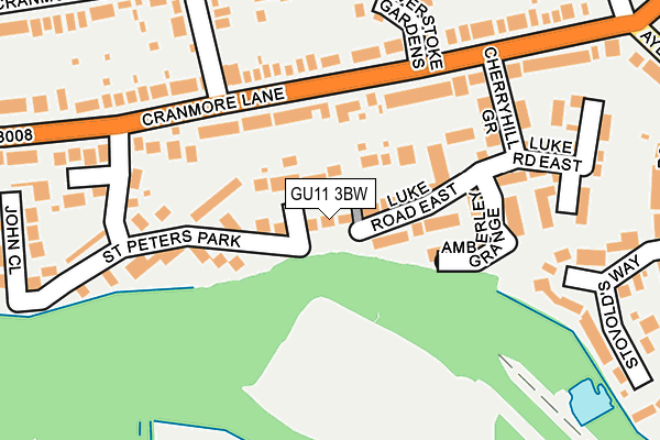 GU11 3BW map - OS OpenMap – Local (Ordnance Survey)