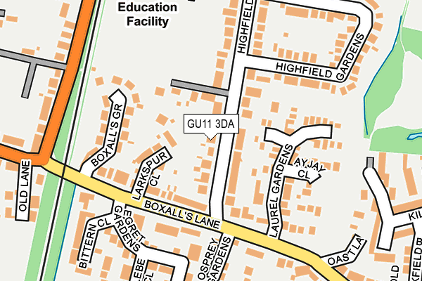 GU11 3DA map - OS OpenMap – Local (Ordnance Survey)