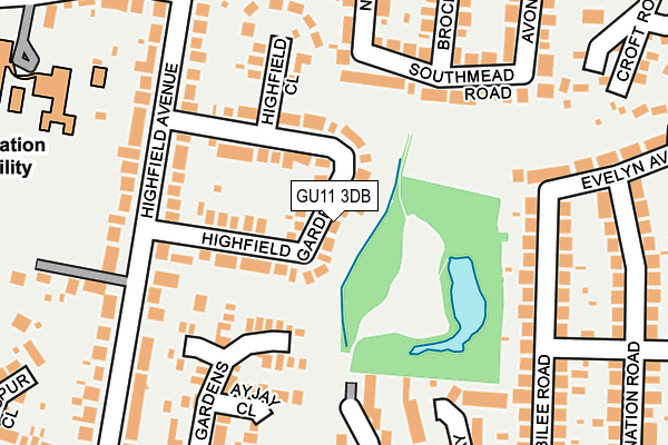 GU11 3DB map - OS OpenMap – Local (Ordnance Survey)